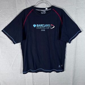 Kukri Barclays Churchill Cup 2008 Rugby Tour T-Shirt Mens 2XL Navy Blue Cotton
